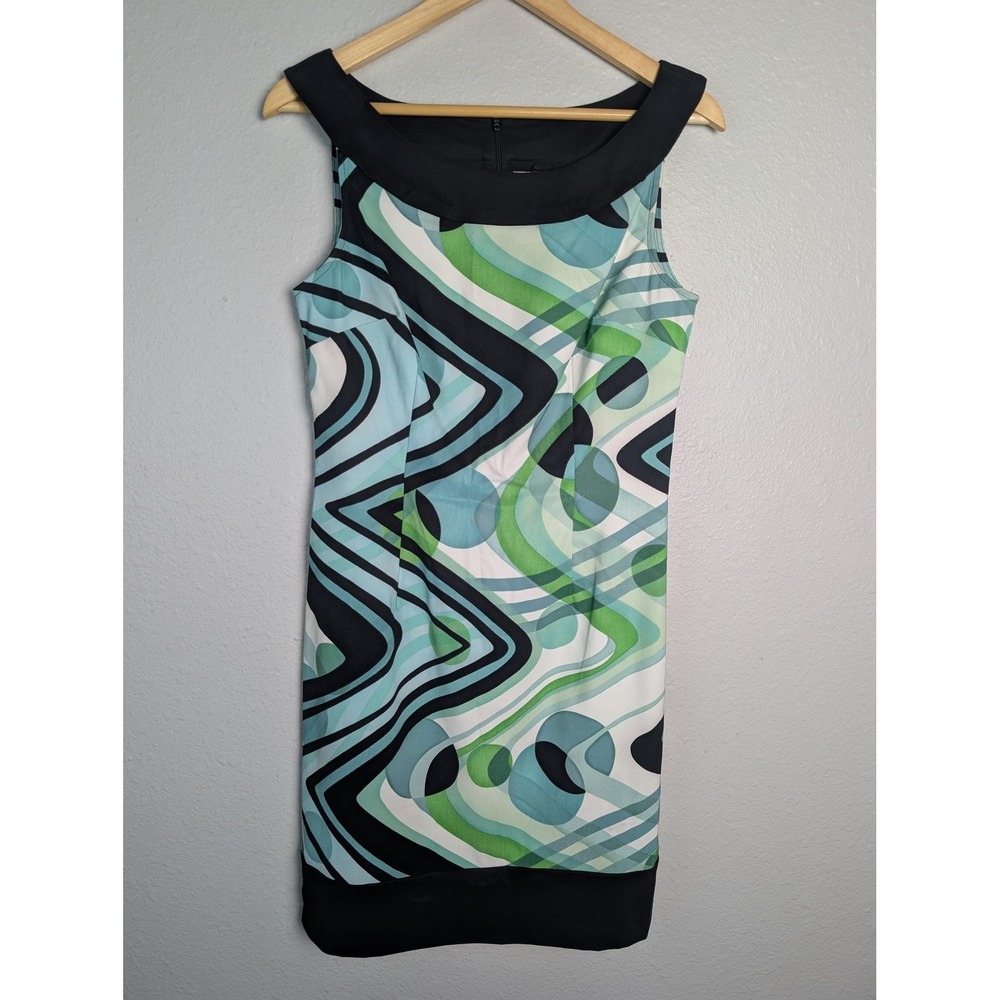 Connected Apparel Dress Womens 8 Multicolor Sheath Knee Length Boat Neck